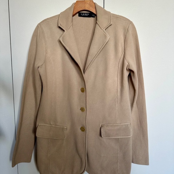LAUREN RALPH LAUREN Sweater Knit Cotton Blend Blazer CURRENT FALL Collection, M - Picture 2 of 16